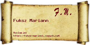 Fuksz Mariann névjegykártya