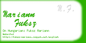 mariann fuksz business card